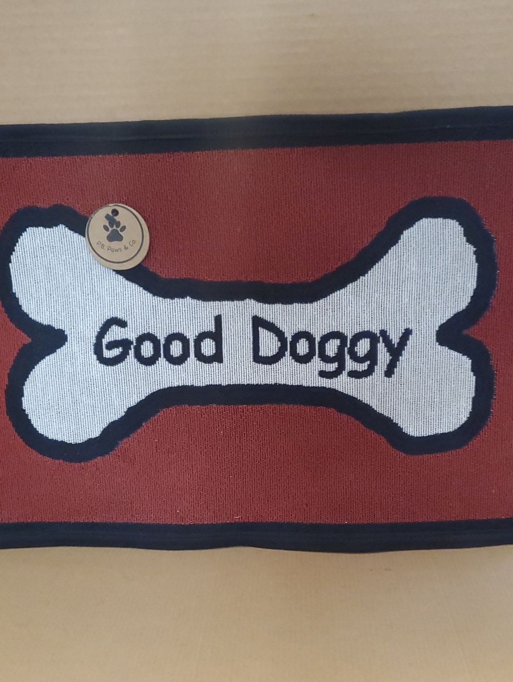 Good Doggy Red Dog Placemat with Bone Graphic